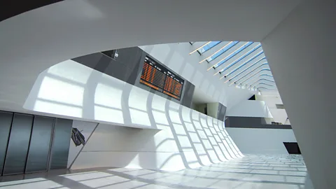 Alamy The Napoli Afragola train station by Zaha Hadid Architetcts serves four high-speed intercity lines, and is a light-filled, serpentine structure (Credit: Alamy)