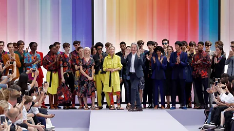 Getty Images Designer Sir Paul Smith plays with the idea of suiting as uniform and incorporates brighter colours and softer cuts in to his designs (Credit: Getty Images)