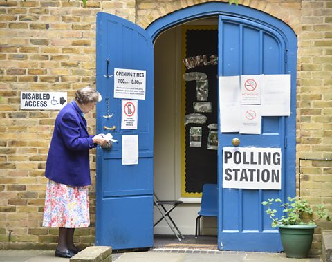 Outside a polling station