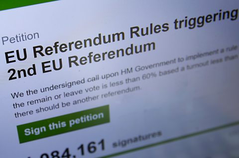 An online petition titled EU Referendum Rules triggering 2nd EU Referendum