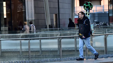 Getty Images Google also employs human "trekkers" to walk around roads that cars can't reach in order to capture images for Street View (Credit: Getty Images)