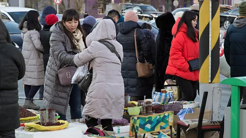 Samuel Bergstrom Mongolians can gather up to 25kg of pine nuts each year, but most rely on a supplier (Credit: Samuel Bergstrom)