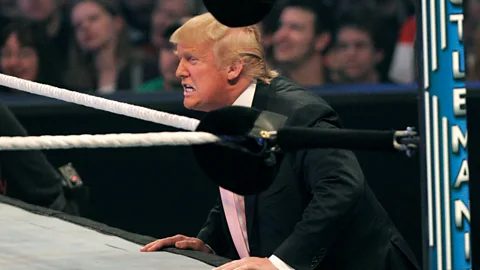 Getty Trump’s campaign mimicked the World Wrestling Federation, which had blurred the lines between sport and show business (Credit: Getty)