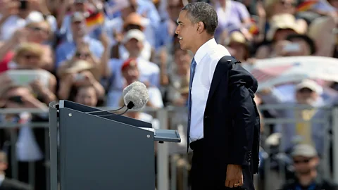 Getty In 2008, Senator Barack Obama was greeted in Berlin by a million-strong crowd (Credit: Getty)