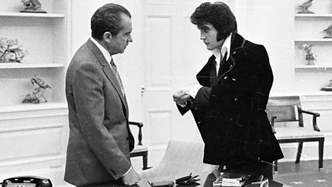 Getty Other presidents have at least made a nod towards popular culture, such as when Nixon hosted Elvis at the White House (Credit: Getty)