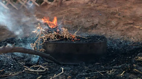 Chris Griffiths Madfouna dough is covered with a metal tin (Credit: Chris Griffiths)