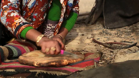 Chris Griffiths Madfouna crust must be beaten off with a cloth and scraped away with a knife (Credit: Chris Griffiths)