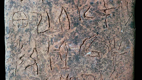 Print Collector/Getty Images Linear A’s 200 signs and 70 syllable signs made it more like language as we know it today (Credit: Print Collector/Getty Images)