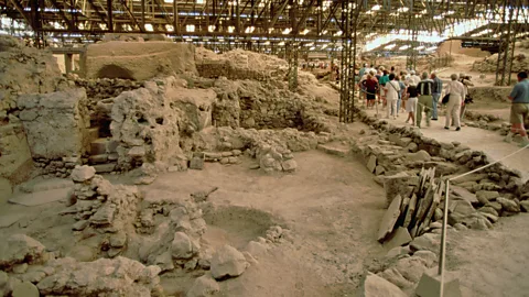 Gail Mooney/Corbis/VCG/Getty Images Europe’s first writing systems were found in buildings in Akrotiri (Credit: Gail Mooney/Corbis/VCG/Getty Images)