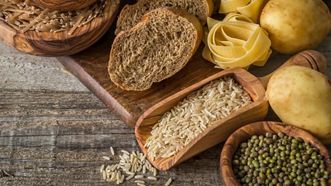 Rice, pasta and bread.