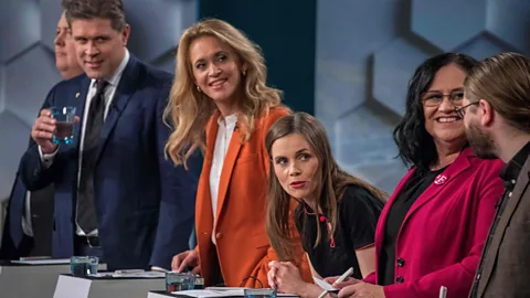 Getty Images Candidates take part in a televised debate on the eve of snap parliamentary election on October 27, 2017 in Reykjavik (Credit: Getty Images)