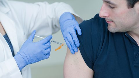 A man getting an injection