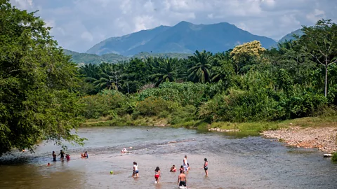 Juan Martinez Author Juan Martinez listened to vallenato while visiting the river with his family (Credit: Juan Martinez)