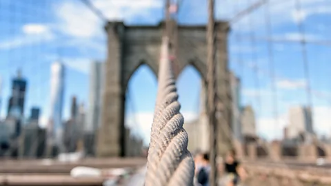 Jerry Kestel/EyeEm/Getty Images Roebling wire cables were used in the construction of the Brooklyn Bridge in New York City (Credit: Jerry Kestel/EyeEm/Getty Images)