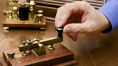 A photograph of a morse code transmitter