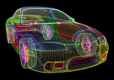 Computer-aided design of a car