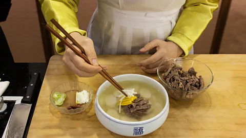 Samuel Bergstrom Each region of South Korea makes its own version of tteokguk using local ingredients (Credit: Samuel Bergstrom)