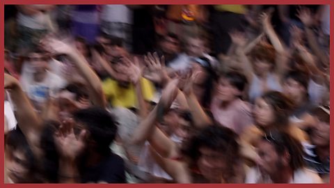 Image: a cheering crowd