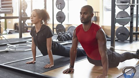 Adults exercising at the gym