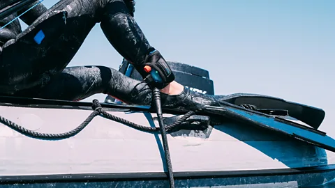 Shark Shield Shark Shield's device, worn around the ankle, repelled sharks 90% of the time, but was only effective to about 1m out from the device (Credit: Shark Shield)