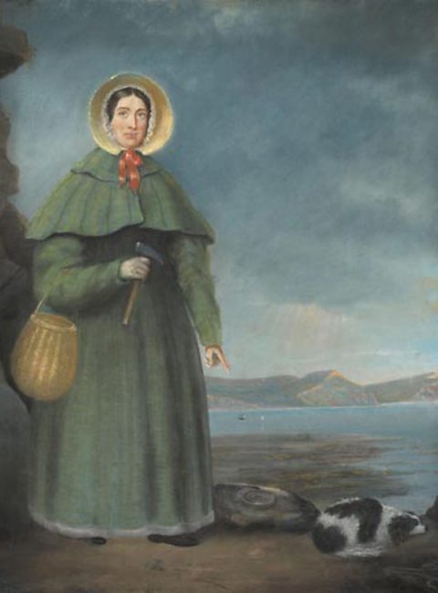 Mary Anning and her dog, Tray.