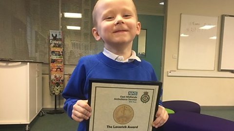 George Mart collecting his Laverick bravery ward