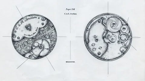 Chris Baraniuk A drawing for one of the Struthers' watch designs (Credit: Chris Baraniuk)