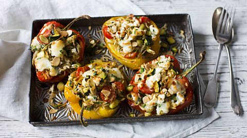 Roasted pepper with goats' cheese
