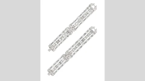 Christie's A pair of Art Deco Cartier diamond bracelets sold in 2017 by Christie's in New York encapsulate the streamlined simplicity of the era (Credit: Christie's)