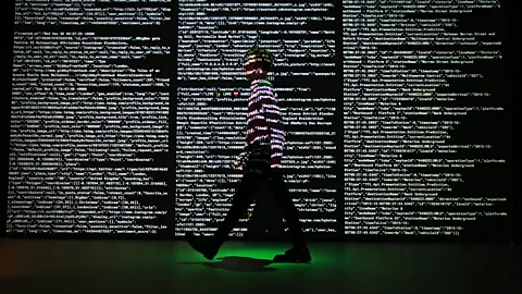 Getty Images A projection of live data feeds from Twitter, Instagram and Transport for London at the Big Bang Data exhibition at Somerset House in London (Credit: Getty Images)