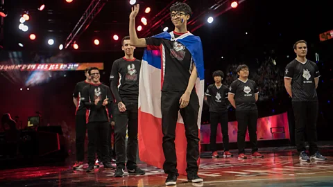 Christophe Simon/AFP/Getty Images ESports was worth $1.5 billion in 2017 - here, French player Hans Sama greets the crowd before a final match in Europe last year (Credit: Getty Images)