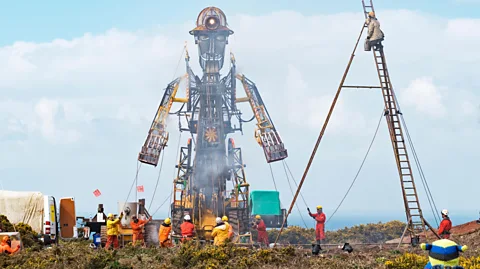 Alamy The large-scale puppetry performance The Man Engine integrates Cornish songs (Credit: Alamy)