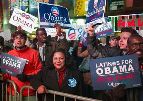 Obama supporters in New York, 2008