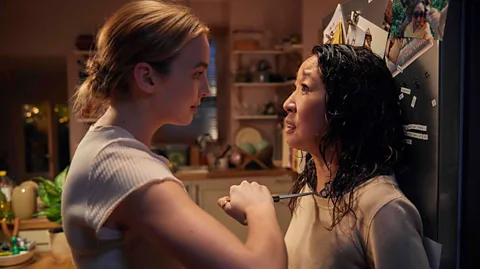 BBC America Sandra Oh, formerly of Grey’s Anatomy, stars in Phoebe Waller-Bridge’s new thriller, Killing Eve (Credit: BBC America)
