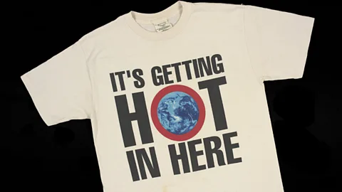 Victoria and Albert Museum, London A Greenpeace slogan T-shirt from the 1990s highlights the problem of climate change (Credit: Victoria and Albert Museum, London)