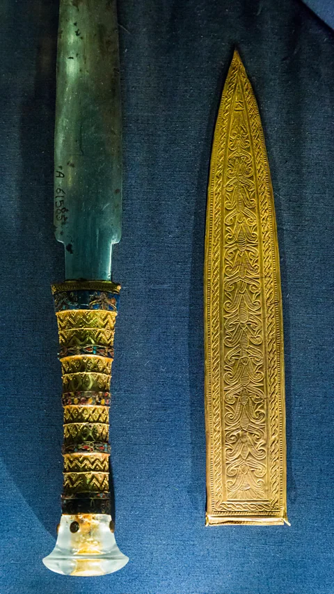 Alamy The ironwork quality in a dagger buried alongside the pharaoh Tutankhamun is believed to be beyond human capability at the time – it could come from a meteorite (Credit: Alamy)