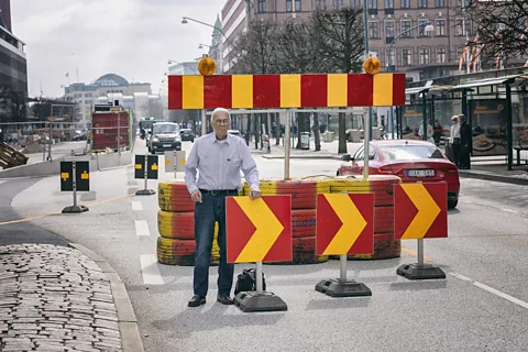 Jan Søndergaard Arthur Olin, 82, was a Dagen H traffic consultant who spent a full year planning with no holiday (Credit: Jan Søndergaard)