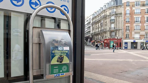 Getty Images Even though defibrillators often can be found in many public places, many people remain intimidated to use them (Credit: Getty Images)