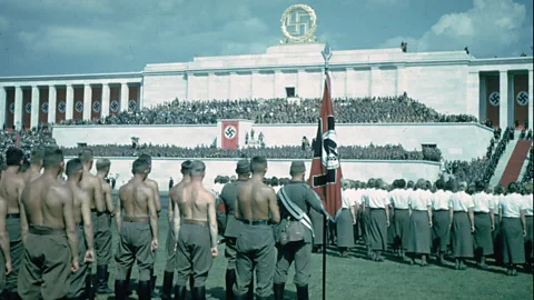 Getty Images Inspired by Mussolini’s own reconstruction of ancient Roman architecture in the present day, Hitler embraced a faux Classical architectural style (Credit: Getty Images)