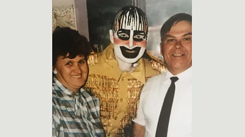 Sue Tilley Tilley was close friends with the Australian performance artist and club promoter Leigh Bowery – here photographed with his parents Evelyn and Thomas, 1984 (Credit: Sue Tilley)