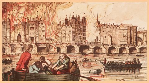  London Bridge on fire