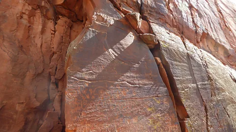Larry Bleiberg Petroglyphs in Arizona’s Coconino National Forest were carved to track the passage of time (Credit: Larry Bleiberg)