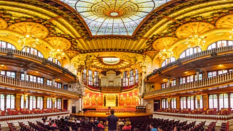 Alamy The richly decorated Palau de la Música in Barcelona is a flamboyant expression of Catalan pride (Credit: Alamy)