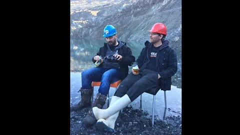 Moulin 7 Yan St-Hilaire (left) and Danick Pellerin (right) founded a successful microbrewery just a few yards from the edge of the disused mine in Asbestos (Credit: Moulin 7)