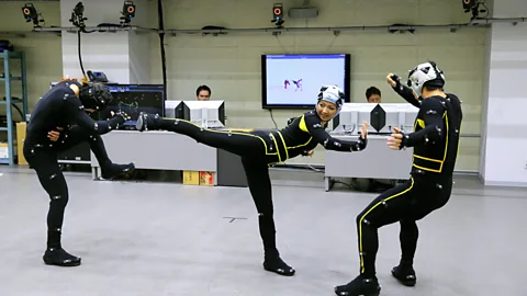 Getty Images More video game voice actors will be physically moving using motion capture technology, like in this studio for Japanese game developer Capcom (Credit: Getty Images)