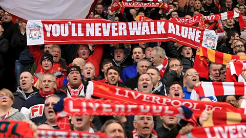 Getty Images Liverpool fans adopted the Rodgers and Hammerstein showtune You’ll Never Walk Alone after it was recorded by Gerry and the Pacemakers in 1963 (Credit: Getty Images)