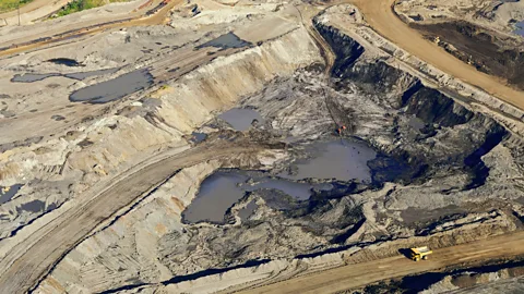Alamy Bitumen mining, shown here in the oil sands of Alberta, Canada, has become a controversial issue (Credit: Alamy)