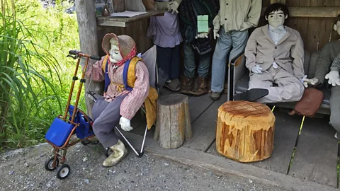 Don George Today, there are 27 people living in the village, and 200 scarecrows (Credit: Don George)