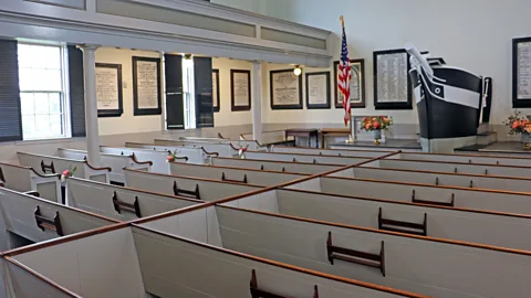 Mike MacEacheran Marble cenotaphs on the walls of New Bedford’s Seamen’s Bethel honour the sailors who died at sea (Credit: Mike MacEacheran)