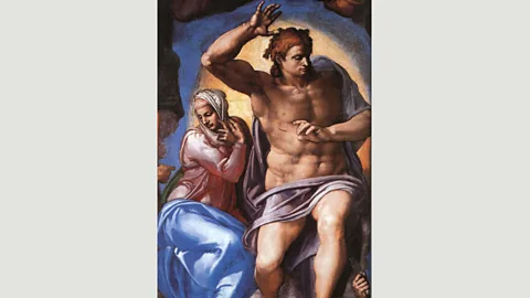 Wikimedia Michelangelo’s dramatic fresco The Last Judgment, on the walls of the Vatican’s Sistine Chapel, shows Christ in a purple robe (Credit: Wikimedia)